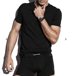 Tom Ford Black Short-Sleeve Crewneck Tee